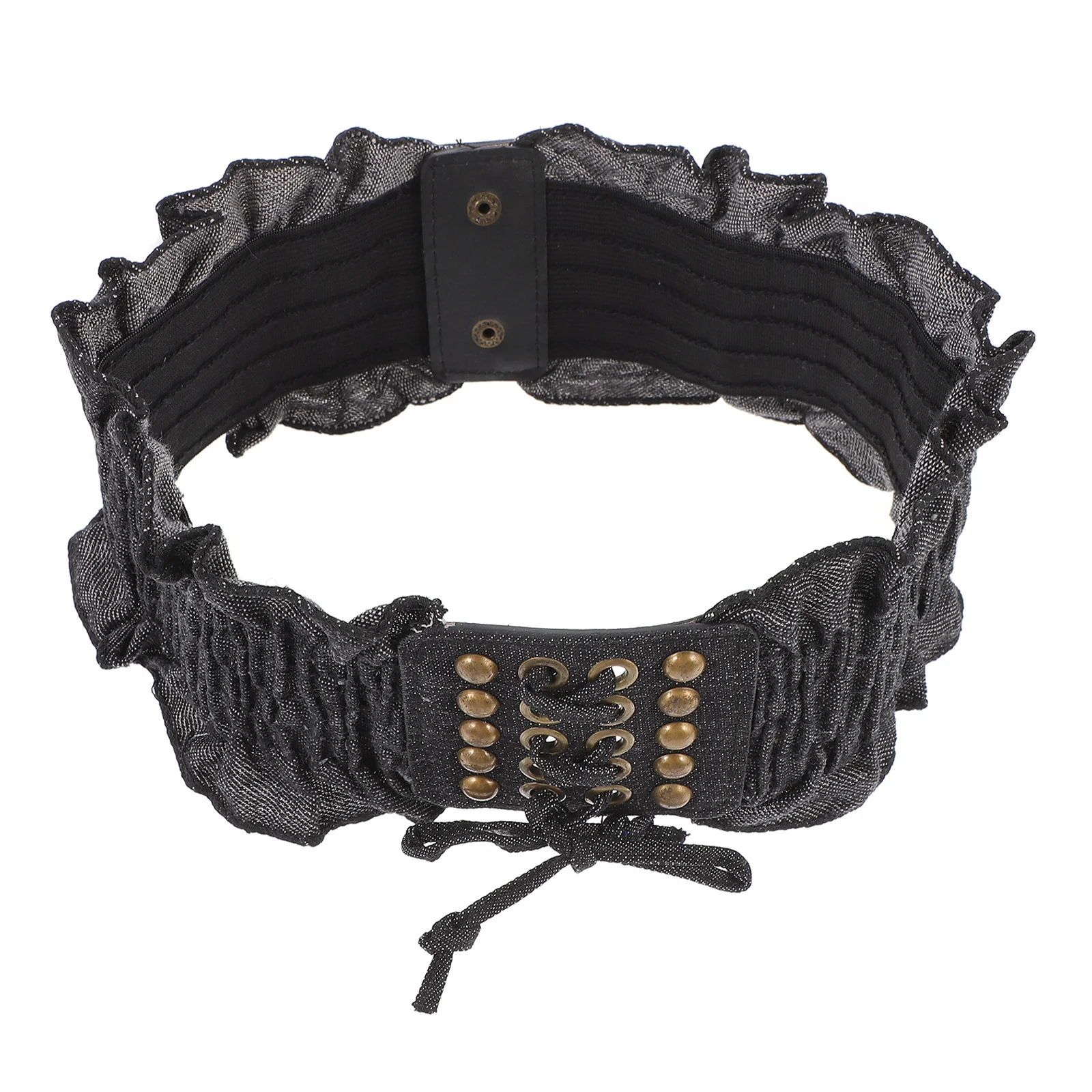 1 قطعة حزام الخصر الموضة مطاطا مكرامية الدنيم حزام قابل للتعديل مريحة للتنفس للنساء ارتداء اليومي حزام مرن