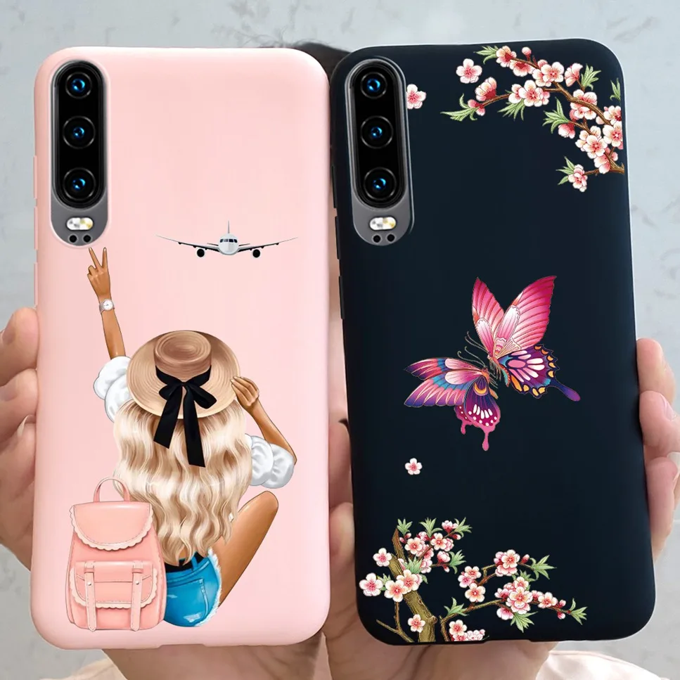 New For Huawei P30 ELE-L29 Case Cartoon Cat Astronaut Soft Silicone Cover For Huawei P30 Pro VOG-L29 Shockproof Phone Case Funda