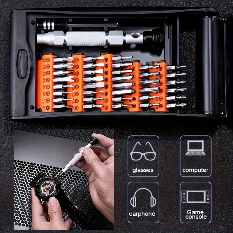 38 in 1 Mini Screwdriver Set, Magnetic Mini Screwdriver Set with Tweezers and Extension Shaft, suitable for Electronic Products