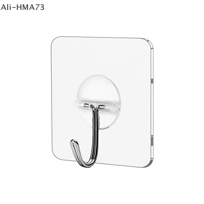 

1Pc Transparent Self-adhesive Hook Non-punched Plastic Love Hanger Rack Key Towel Multi-purpose Hook