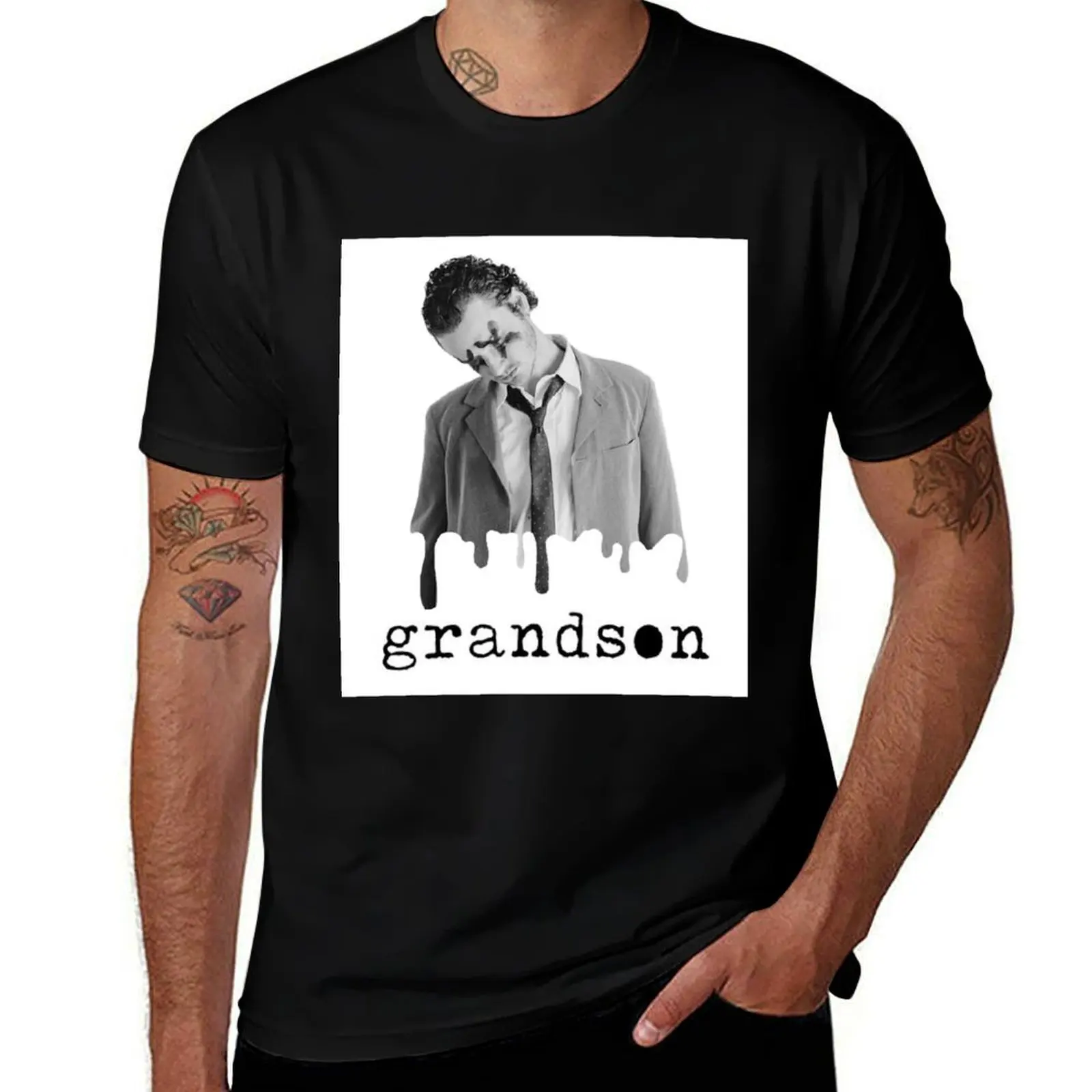 Grandson music X with drip effect T-Shirt Utility Casual Work T-Shirt
