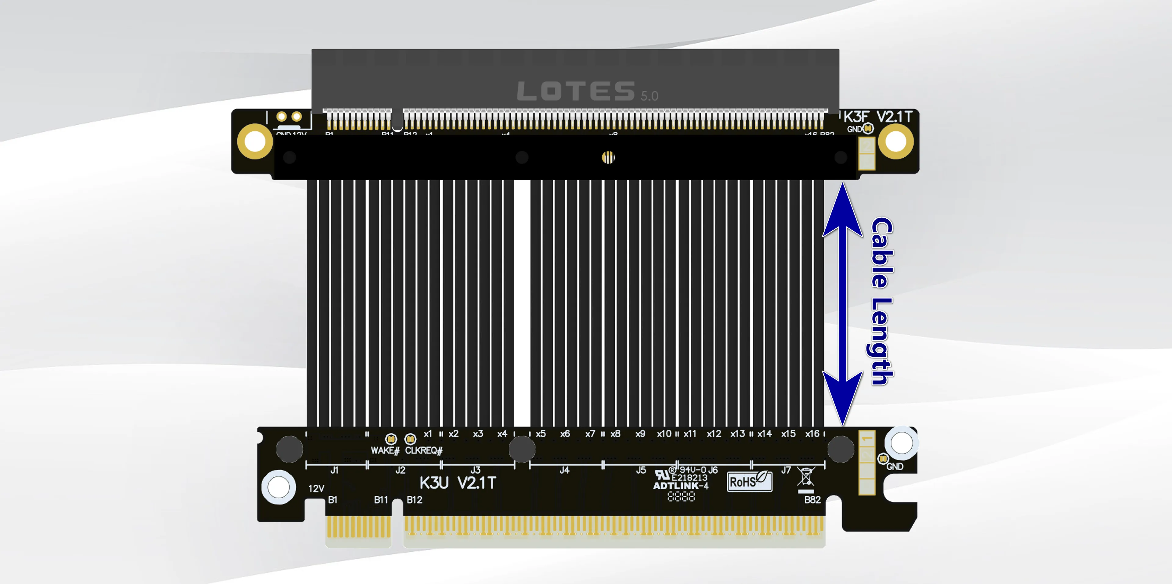 PCIE 5.0 x16 Riser Cable 512Gbps High Speed Flexible GPU Extension Riser Cable for PC Cases Servers ITX Builds Computer RTX 5090