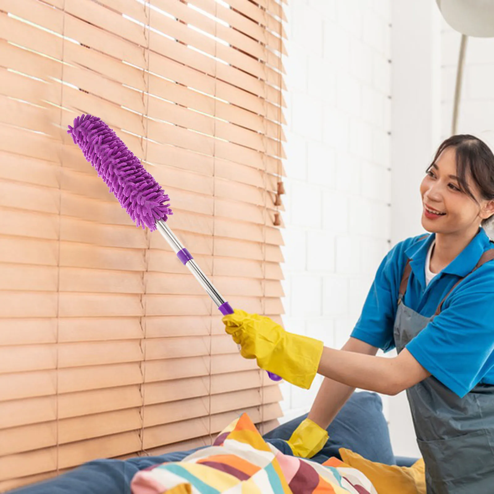 

Duster House Gadgets Clean Ceiling Fan Extension Pole Chenille Home Sweeping Dusting Tool Washable Extendable Practical