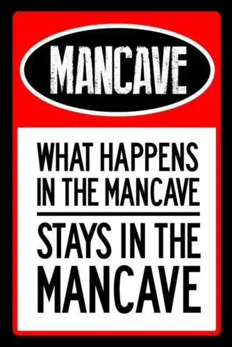 WHAT HAPPENS IN MANCAVE Retro Metal Sign Bar Pub Plaque Party Vintage Gift