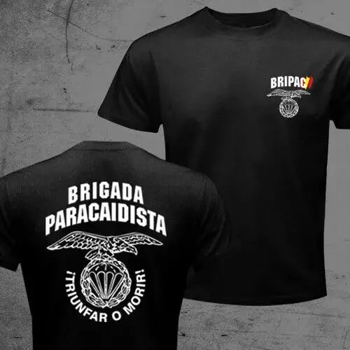 Spain Paratroopers Brigade BRIPAC Brigada Paracaidista Airborne T-shirt Short Sleeve Casual Cotton O-Neck Men Shirt