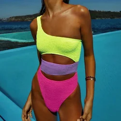 2026 Women One Piece Swimsuit One Shoulder Female Swimwear Sexy Monokini Swimming Suits Beachwear Bathing Suits Swimsuit