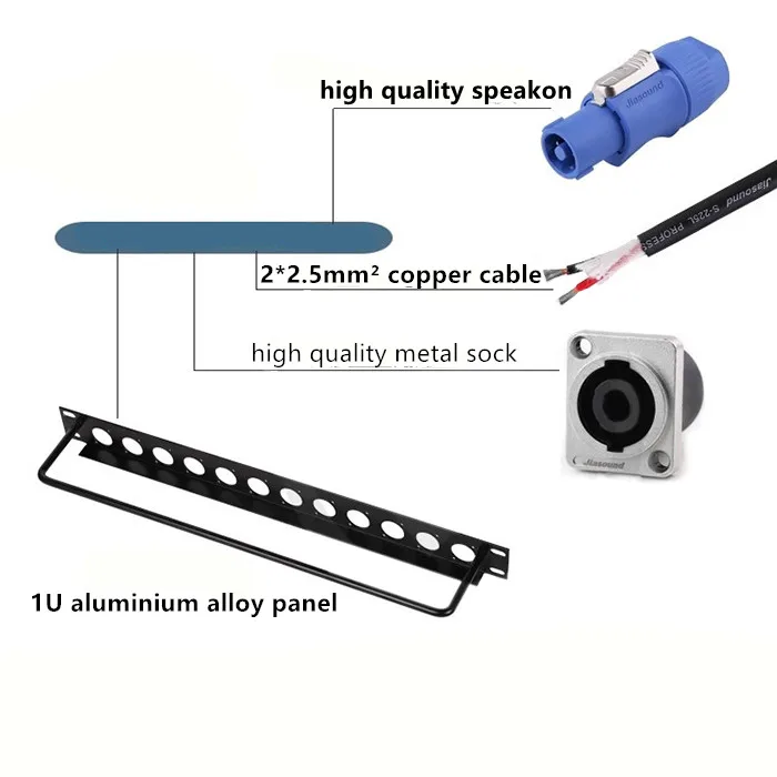 2*2.5mm2 16 chifres 16 maneiras dj equipamento de sistema de áudio sistema de som alto-falante cabo rack remendo gabinete de áudio montagem em painel