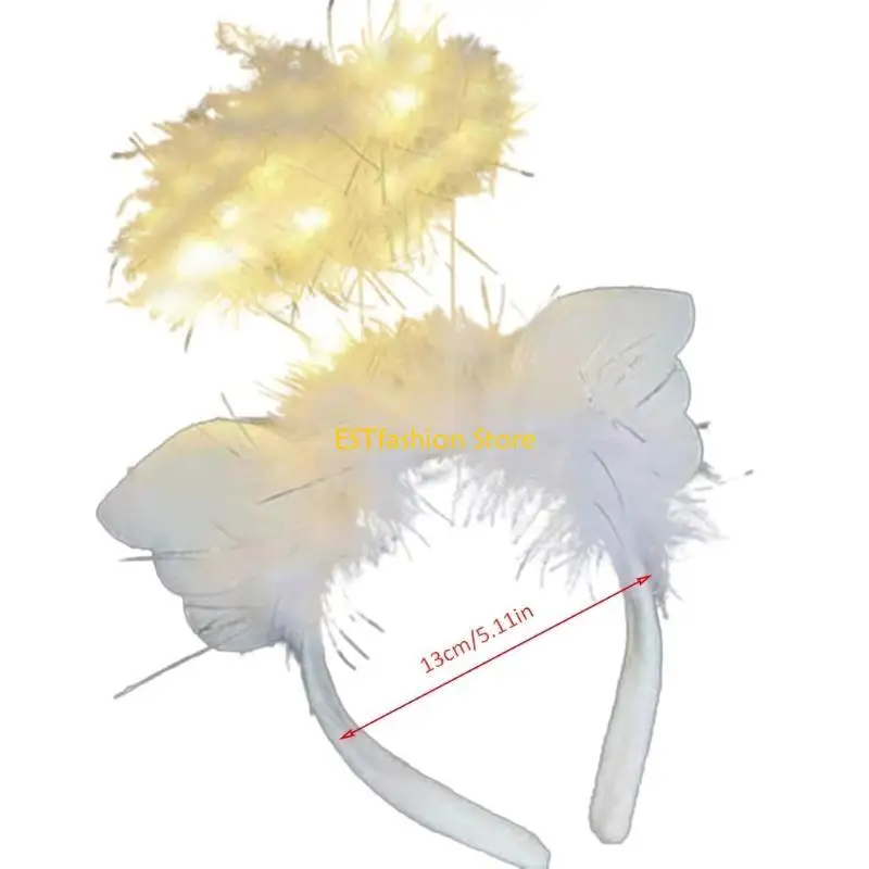 Y5GC LED Angel Hoofdband Headpiece voor Fancy Cosplay New Years Party Xmas Halloween Supply Child Kids Gift