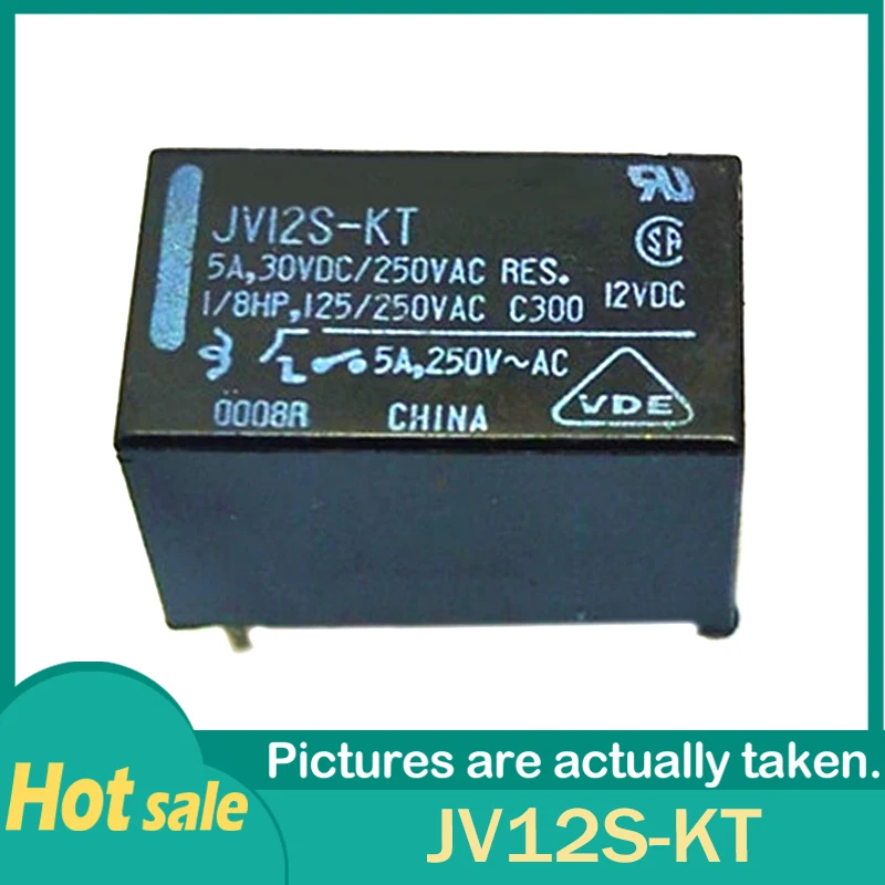 JV12S-KT JV24S-KT 12V 24V 4PINS 5A30VDC/250VAC Power Relay 100%Original New