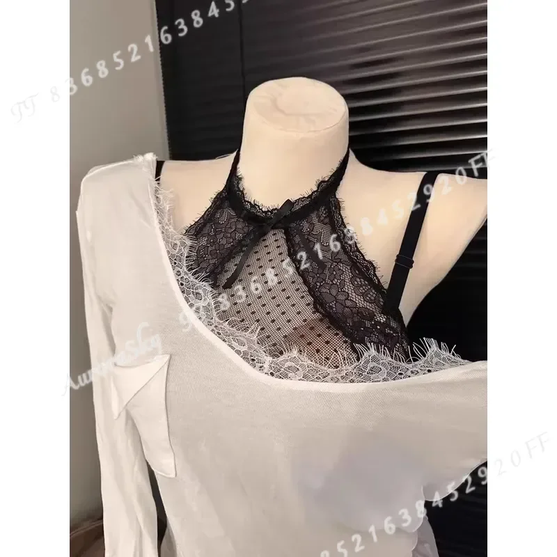 Halter Neck Push Up Bra Latex Lace Bralette for Small Bust Voluptuous Lift Pure Seduction Wireless Lingerie Cover Bra
