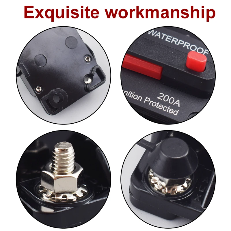قطاع دارة فيوز إعادة تعيين 30A 40A 50A 60A 70A 80A 100A 120A 150A 200A 250A 300A أمبير قارب مقاوم للماء قطاع دارة السيارة