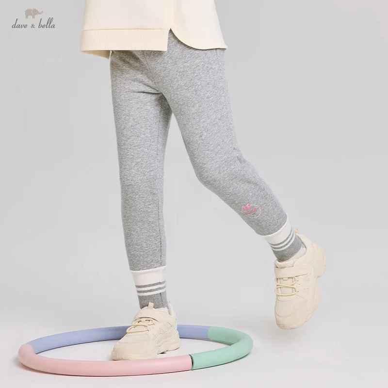 

Dave Bella Children Cotton Pants Autumn Winter Girls Warm Trousers Loose Elastic Casual Outerwear Jogger Kids Clothing DK1250765