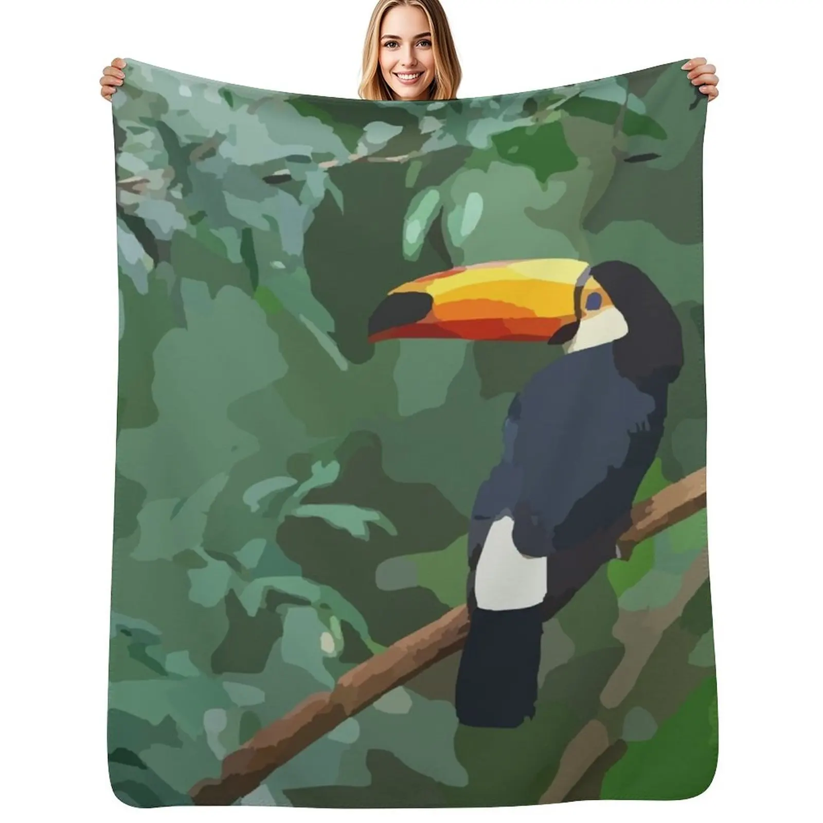 

Big Beaked Bird Tucan Tropical Bird Zazu Toucan Throw Blanket All Season Lightweight Soft Blanket for Bed