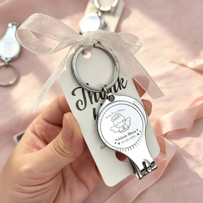 Favor de bautismo personalizado para invitados, regalo de bautizo para bebé, cortaúñas, llavero, abridor de botellas, recuerdo de primera comunión, 10/20 piezas