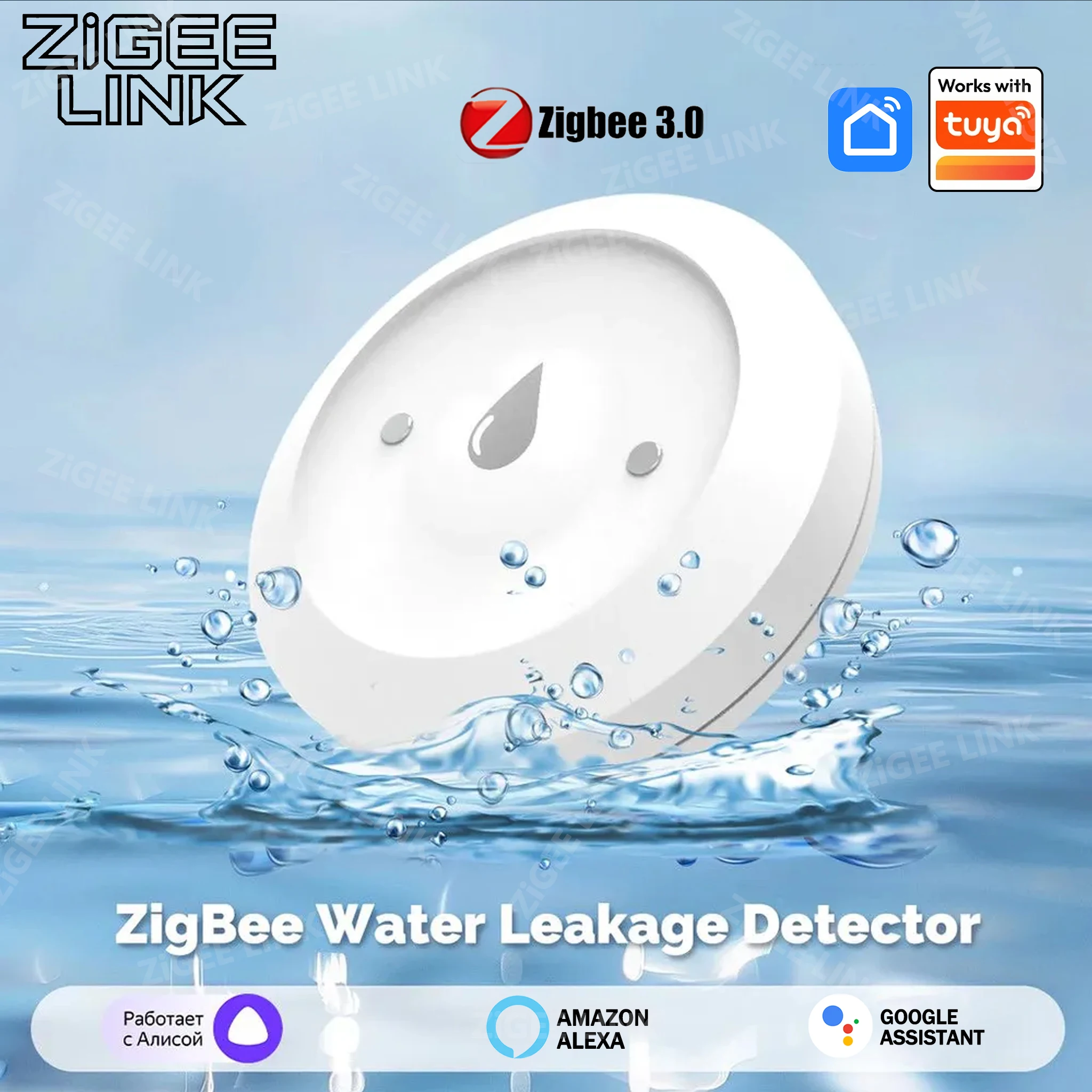 

ZigBee Smart Water Immersion Sensor Leak Detector Flood Water Leakage Alarm App Smart Life Control Need Zigbee Gateway