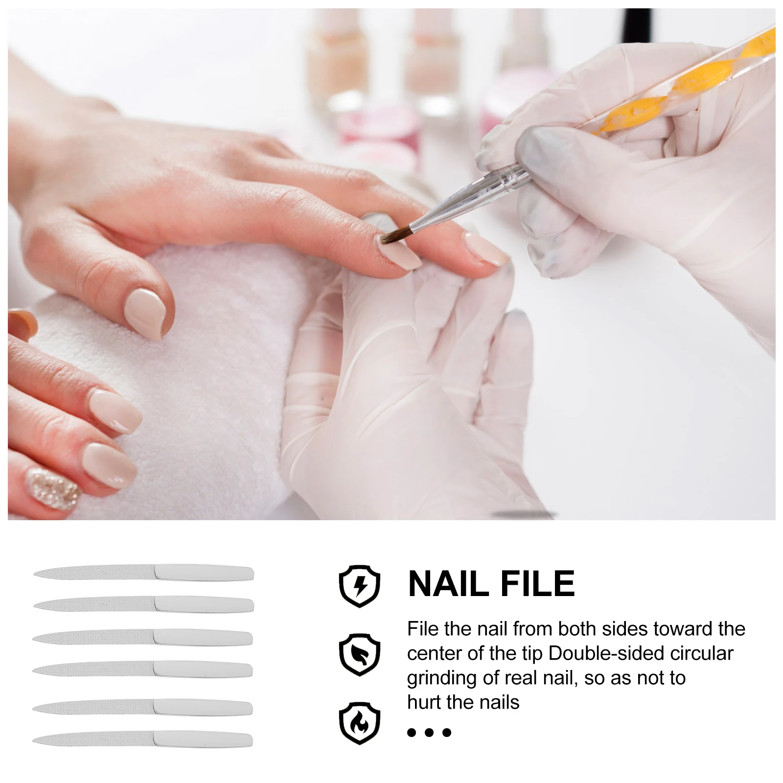 

6pcs Sturdy Stainless Steel Files Household Nail Repair Tools Art Trimmer Precision Nail File Set For Durable