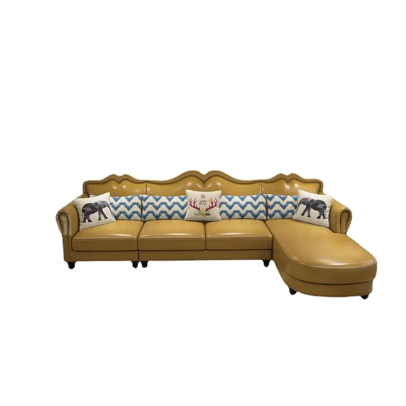 

Light luxury leather fabric corner sofa combination furniture, size unit, living room sofa, detachable and washable