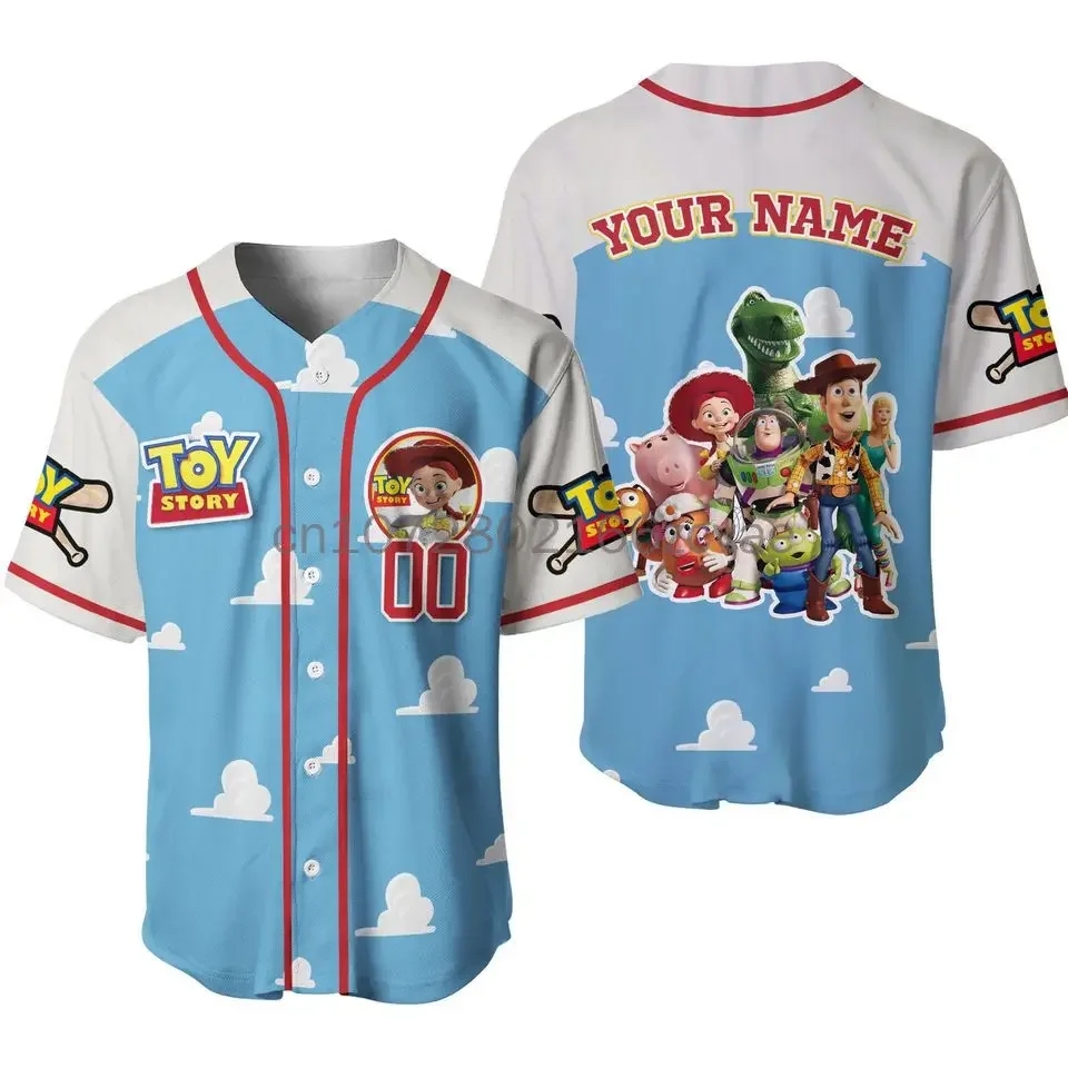 Disney Toy Story Jessie Baseball Jersey 3D Printed Men's Women's Summer Casual Fashion Button Street Custom Baseball Jersey