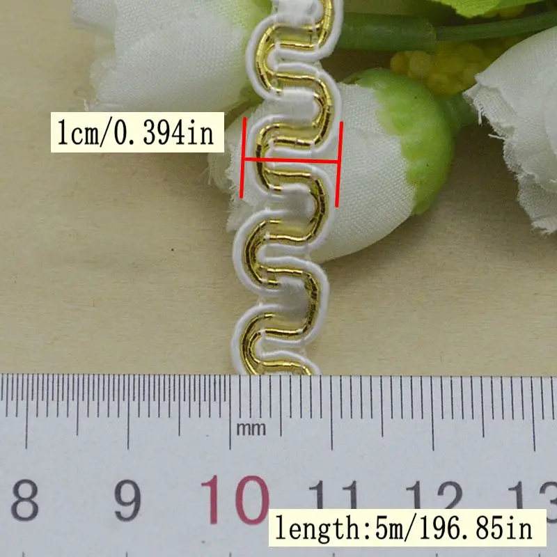 5Meters/196.85In Each Pack New Clothing Accessories Lace Supplies Intimates Dress Exquisite Headwear Accessories Multi-Color S-Shaped Lace