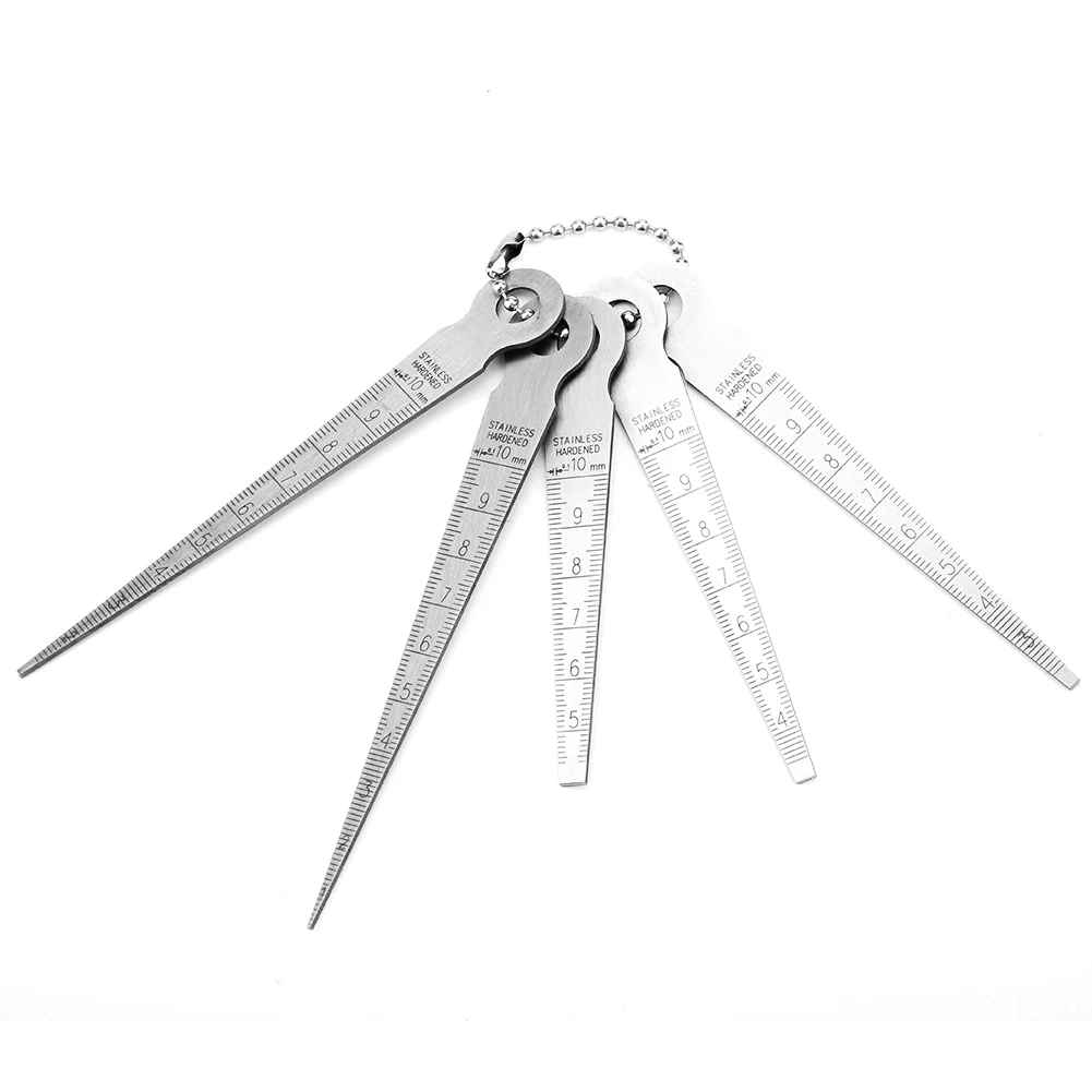 

1Set Feeler Measuring Tool Stainless Steel Welding Taper Feeler Gauge Rulers Hole Inspection Tool 1-10mm