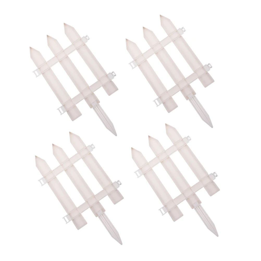 

4 Sets Flower Bed Edge Fence Plastic Flowerbed Edging Animal Protection Barrier for Gardens