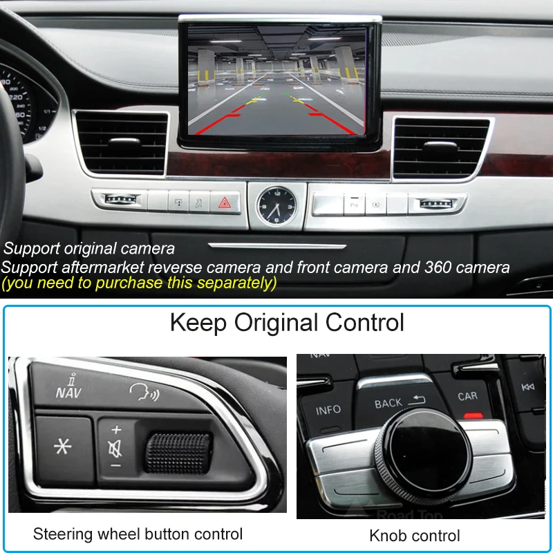 واجهة السيارات اللاسلكية Carplay أندرويد لأودي A8 RS8 S8 MMI 3G نظام مرآة تشغيل الهواء صورة عكسية كاميرا التوصيل والتشغيل