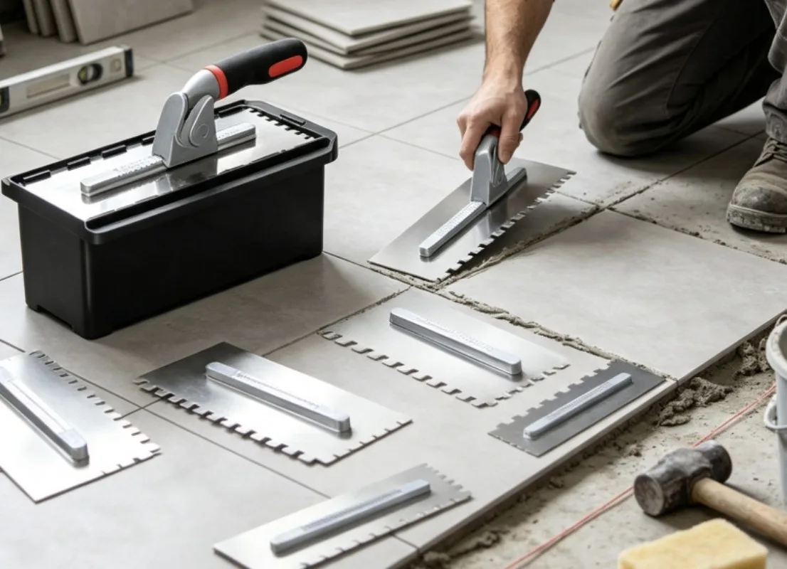 Rubber Grip Stainless Steel Masonry Tool Kit For Building Wall And Floor Renovation