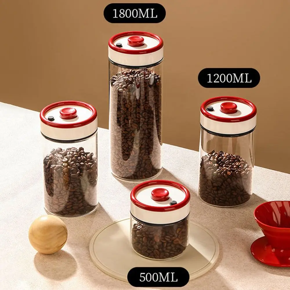 

Moisture-proof Vacuum Sealed Jar Press-type Airtight Coffee Bean Storage Bottle Leak-proof Stackable Tea Storage Containers