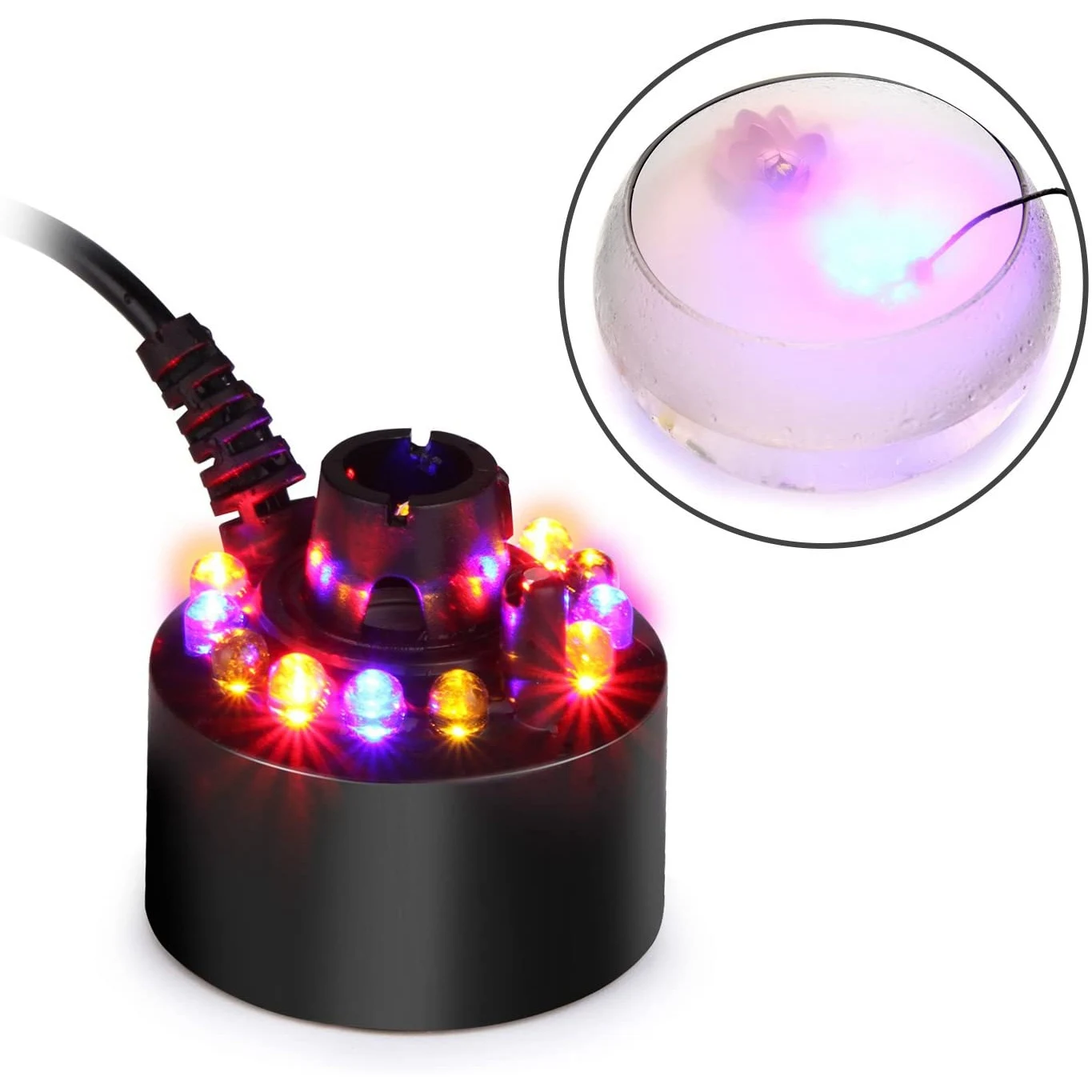 Mist Maker, Indoor Fountain Mister Foggers, Small Pond Fog Machine Atomizer Air Humidifier for Halloween, Christmas