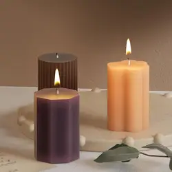 3D Cylinder Shape Candle Silicone Mold Diy Aromatherapy Candle Soap Mould Craft Gift Making Plaster Resin Wax Candle Making Tool