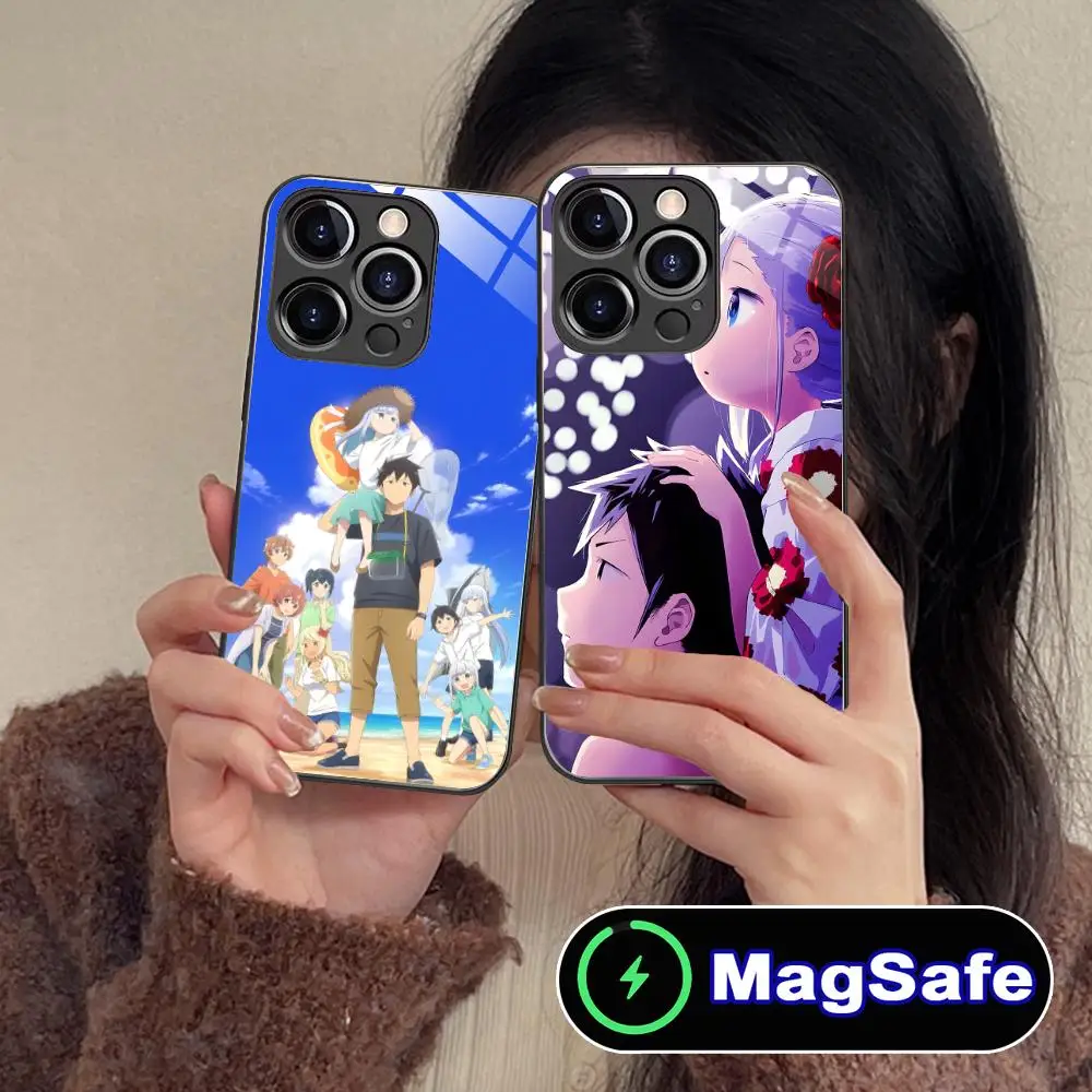 

Чехол для телефона Hakarenai Aharen Reina для iPhone 16, 15, 14, 13, 12, 11 Pro Max Plus Mini MagSafe, роскошный смартфон со стеклянной цветной печатью