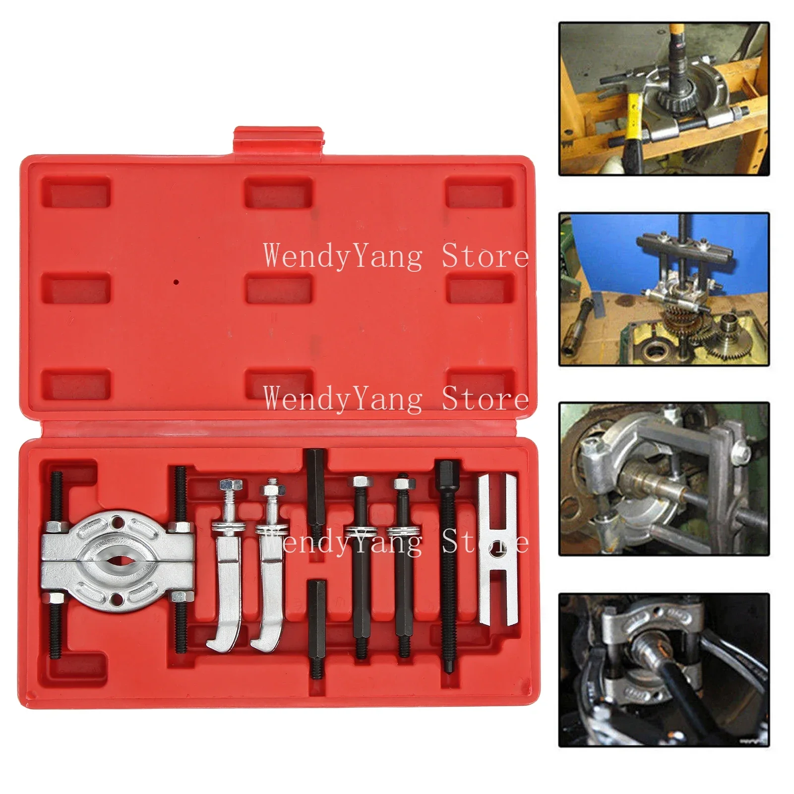 

9pcs Car Repair Tool Portable Bearing Splitter Separator Puller Kit High Strength Metal Bearing Removal Tool Set With Box