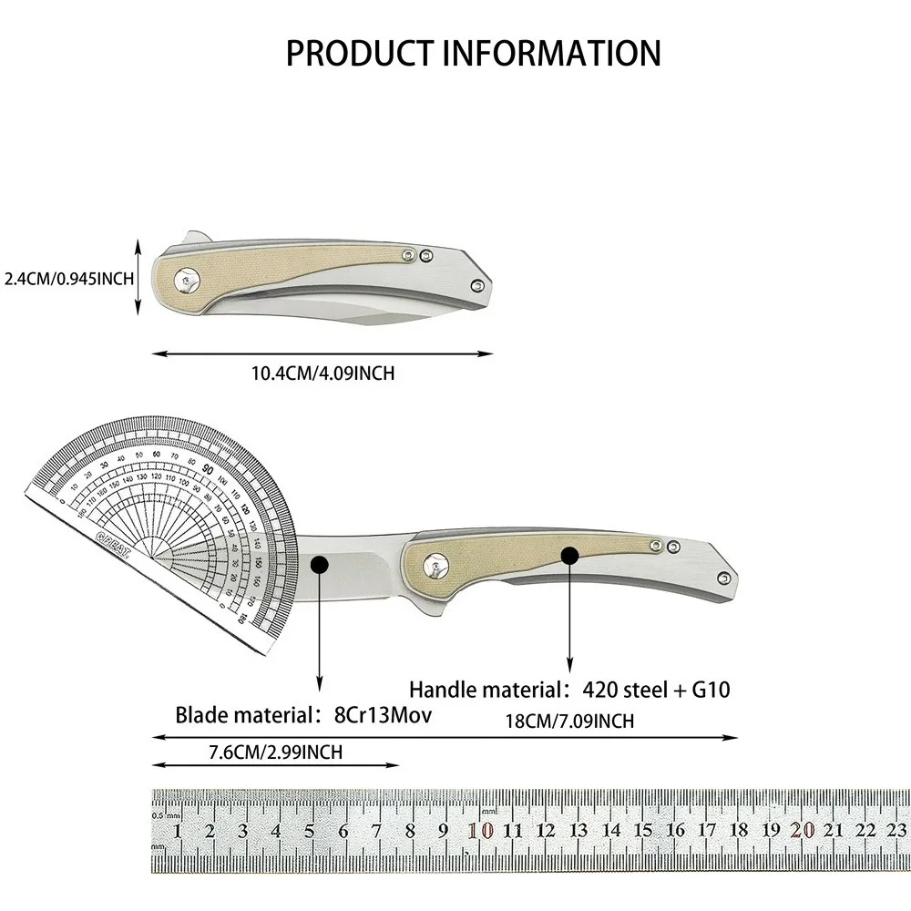 جديد 6070 في الهواء الطلق سكين جيب قابل للطي جودة عالية 8Cr13Mov شفرة 420 الصلب + G10 مقبض حمل بقاء سكين تخييم EDC أدوات