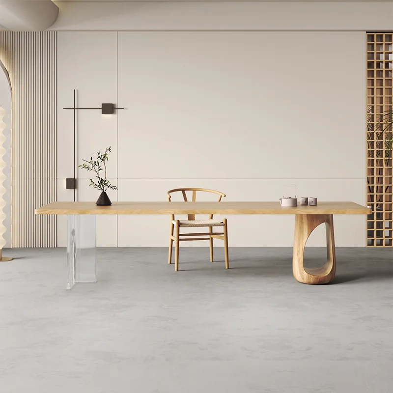 Log windnatural side tea table balcony coffee table large board tea table