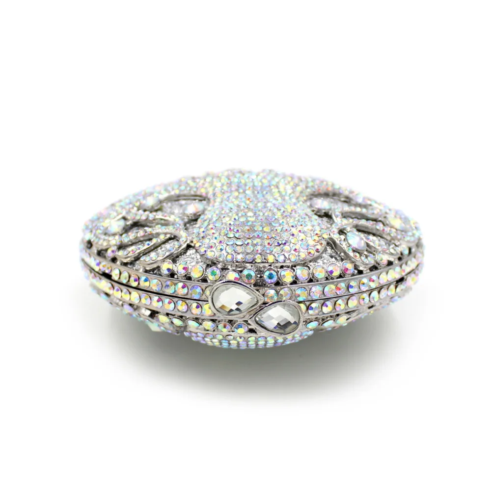 High Quality Round Shape Clutch Bags Rhinestone Luxury Crystal Stone Hand Evening Bags