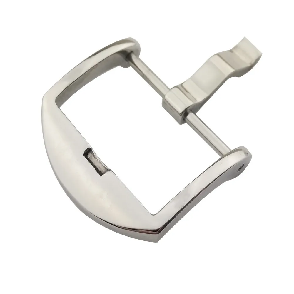 18 مللي متر 20 مللي متر 22 مللي متر 24 مللي متر 26 مللي متر الفضة مصقول الفولاذ المقاوم للصدأ المسمار في مشبك ساعة الرجال النساء حزام (استيك) ساعة حزام العالمي مشبك معدني