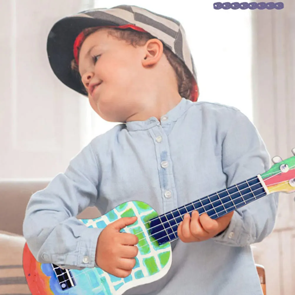 

1Set Ukulele DIY Kit Unfinished Basswood Self-Assemble Hand Painting Musical Instrument Supplies for DIY Crafting and Gift