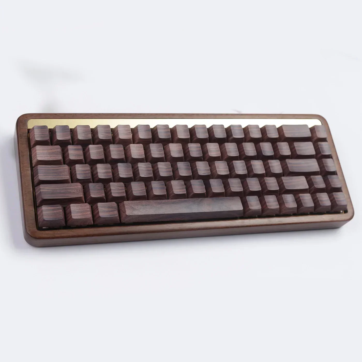 Walnut wooting side engraved transparent keycap wood grain original height wood lump HI8 F99 F87 G75