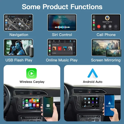 Imagen 2 del producto Carplay inalámbrico Android Auto para Volkswagen Golf 7 con sistema MIBI accesorio Multimedia enlace de espejo cámaras compatibles con AirPlay