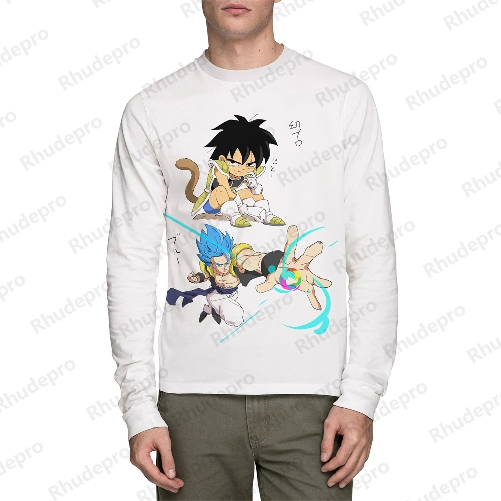 Roupas masculinas estilo Goku Harajuku, Vegeta, rua principal, Dragon Ball, roupa de casal, ginásio, camiseta de manga comprida, camiseta masculina, 2024