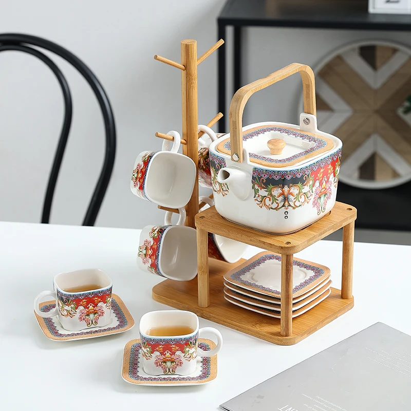 

High Appearance Bohemian Tea Cup Set Niche Afternoon Tea Beautiful Teacup Business Gift Restaurant Elegant Drinkware