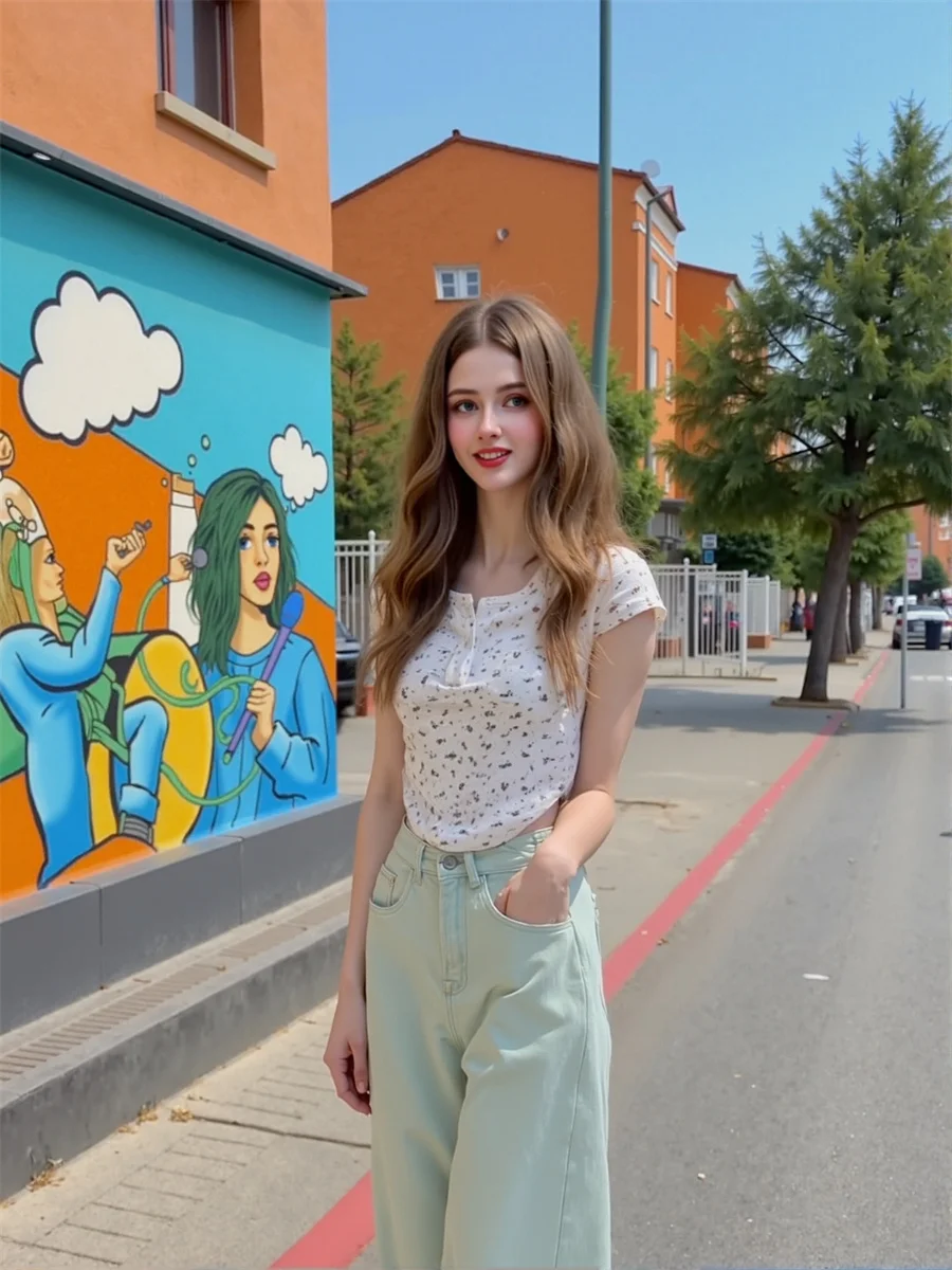 

Потертые джинсы с широкими штанинами, женские потертые джинсы с заклепками для бойфренда, укороченные пуговицы, художественные летние большие размеры, современные мягкие свободные посадки на молнии