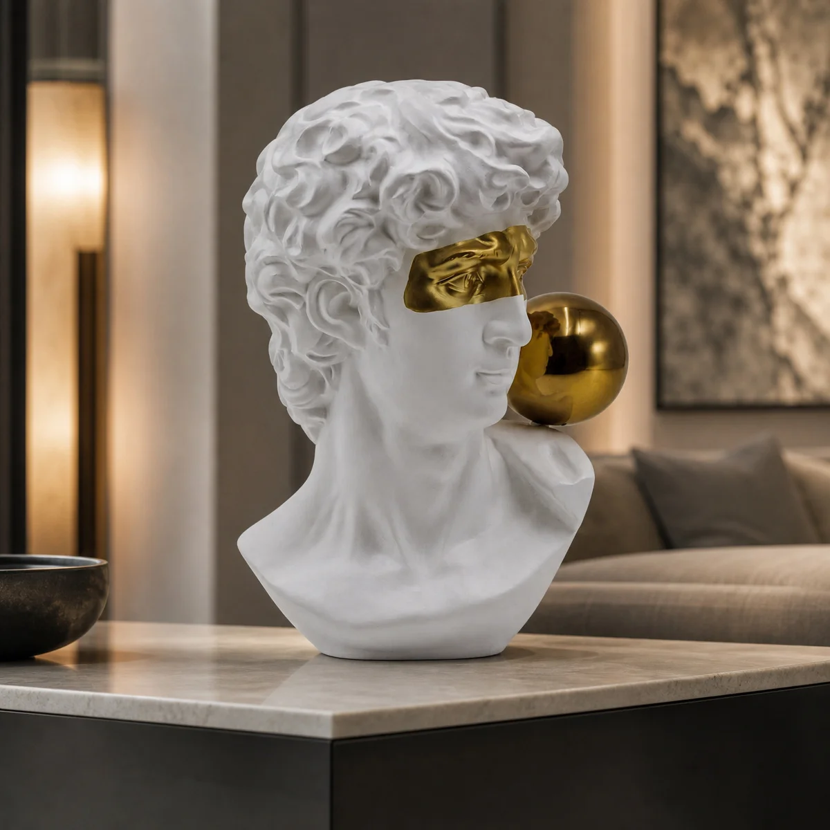 Modern Luxury David Bust Sculpture Resin Statue Nordic Home Decor Art Figurine Living Room Office Decoration
