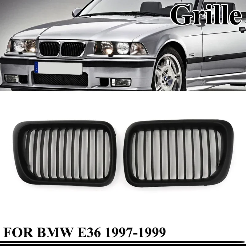 

For BMW 318i 323i 325i 320i 328i 1997 1998 1999 Matte Black ABS E36 Grille Front Replacement Hood Kidney Grill