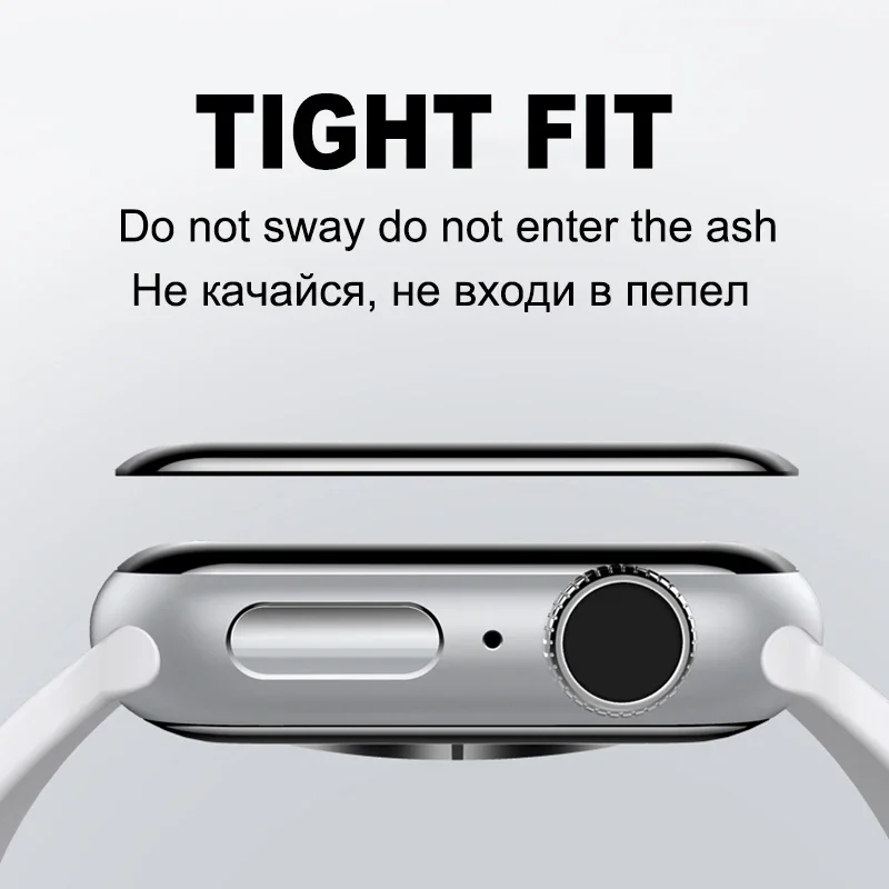 Full Glue Curved Tempered Glass for Apple Watch Series 9 45mm 41mm Screen Protector for iWatch 8 7 6 5 4 3 2 1 se2 40 44 42 40mm