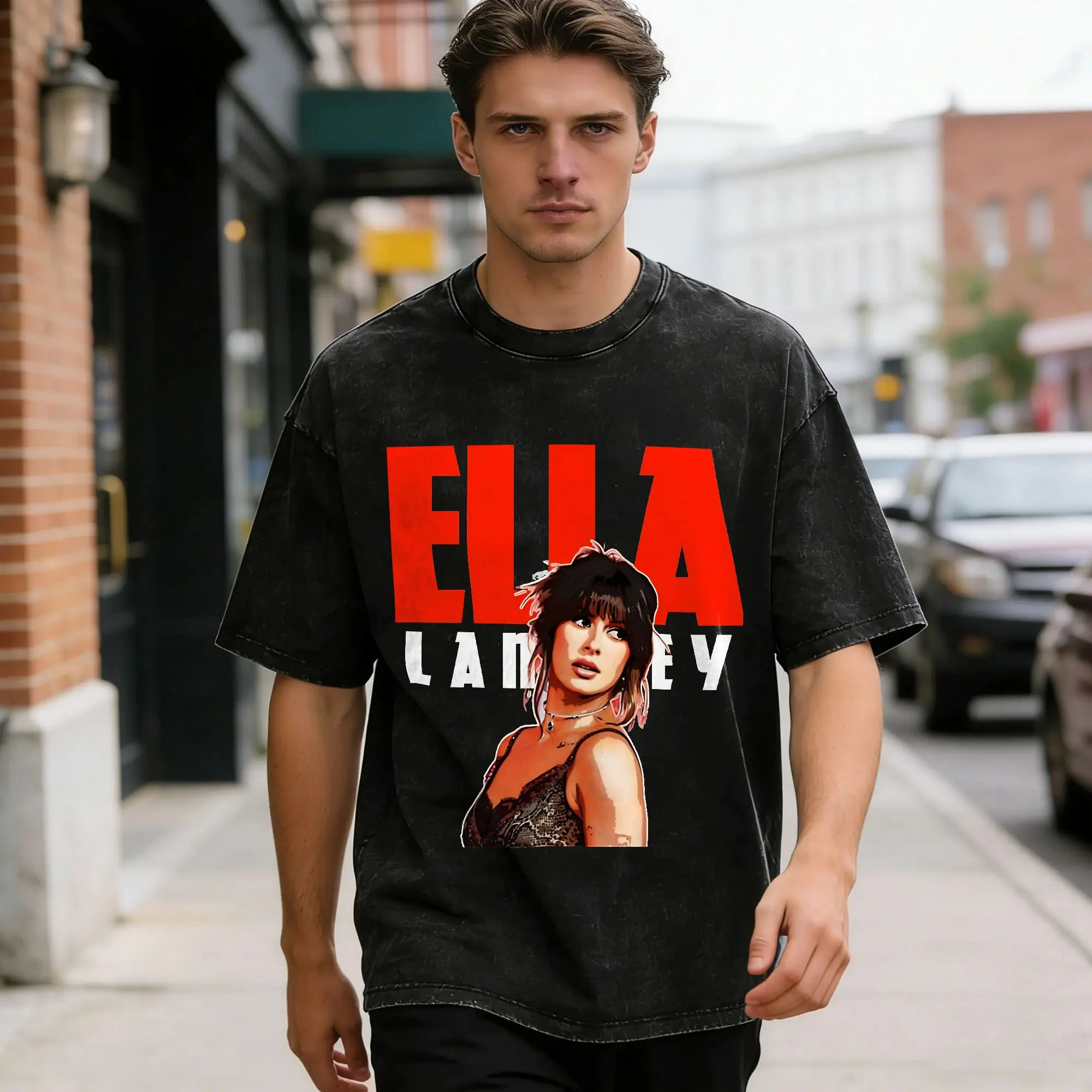 Men's Ella Langley T Shirts  Tees Summer Vintage Short Sleeves T Shirt O Neck Hipster Print Tshirt Hot Sale