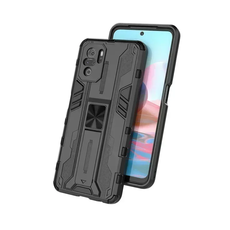 For Xiaomi Redmi Note 10 10S Case Armor Magnetic Car Holder Kickstand Phone Case For Redmi Note 10 Pro Max Note10 S Back Cover