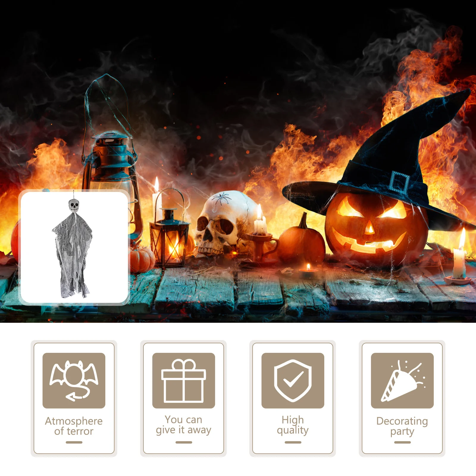 

2 Pcs Pendant Halloween Party Decoration Hanging Decorations for Home Skull Ornament