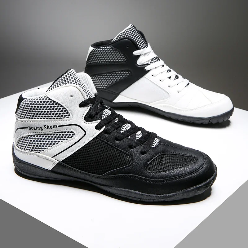 Professional Wrestling Footwears Big Size 39-46 Boxing Sneakers Wear-Resisting Combat Sneakers Comfortable Mandarin Duck Shoes