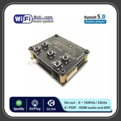 WB05 WiFi and Bluetooth 5.0 Audio Receive Bluetooth Module I2S Analog Output ESS9023 Output Board With Airplay DLNA Wifi Audio